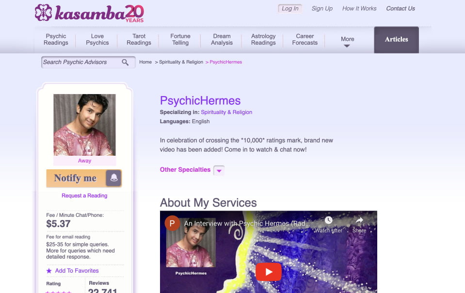 Kasamba psychic profile