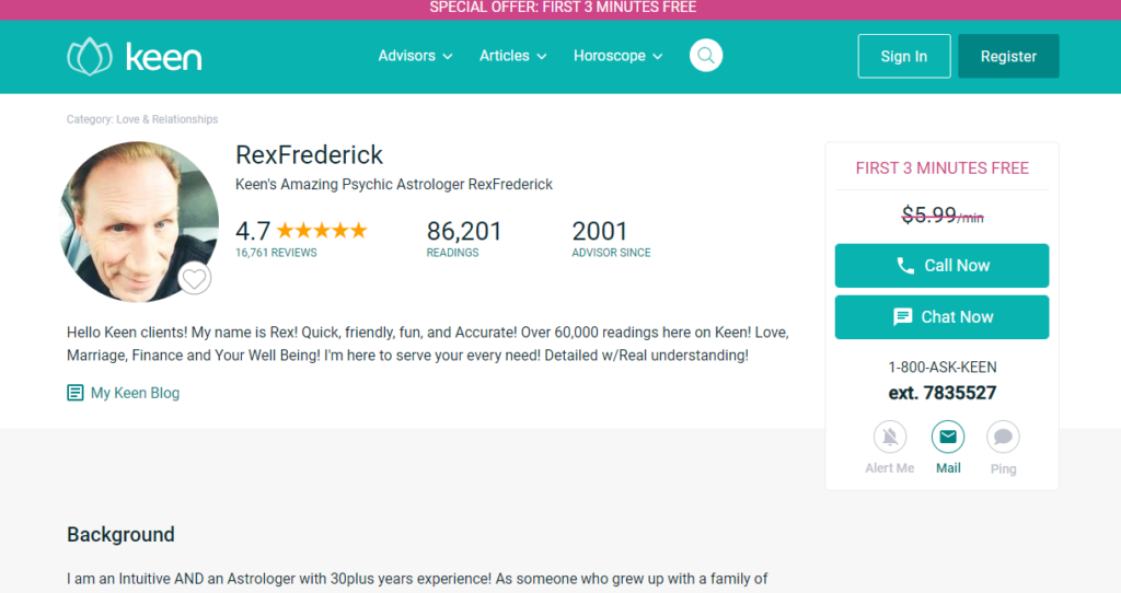 Keen Psychic Profile